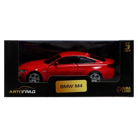 Metal machine BMW M4 Coupe, 1:32, inertia, doors open, red color-5