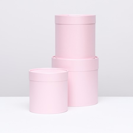 A set of boxes 3 in 1 without a window, pink peach 21 x 21 - 16 x 16 cm