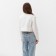 Women's shirt shortened with cuts Mist: Denim R.42, White