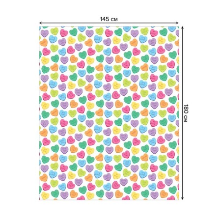 The tablecloth "Rainbow of hearts", rectangular, Saten, size 145x180 cm-1