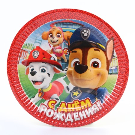 A set of paper utensils, on 6 people "Happy Birthday!", Puppy Patrol-2