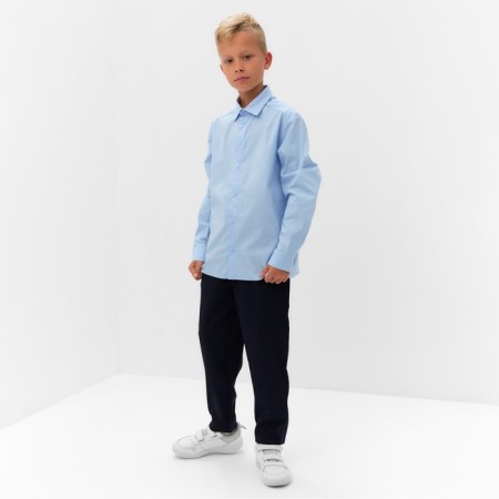 Shirt for the boy Minaku: School Collection, Blue Color, Height 122 cm-7