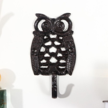 Hook decorative cast iron "point owl" 14x3x8 cm