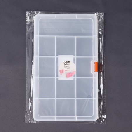 Organizer for needlework, 13 departments, 21 × 12.5 × 1.5 cm, transparent color-3