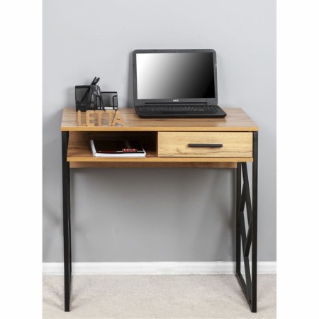 Written table Frame New, 800 × 510 × 760 mm, with a box and shelf, oak vanan / ferrous metal-1