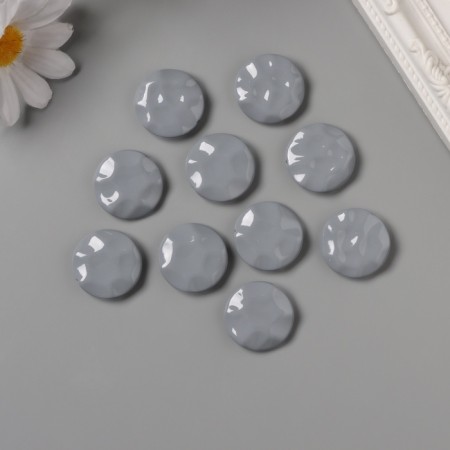 Acrylic beads for the work of the "flat crushed circle" gray 2.5x2.5x0.6 cm-1