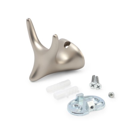 Furniture hook Cappio Bambi, two -rod, zinc, color matte satin nickel-6