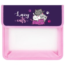 Junland A5 notebook folder, plastic, 2 compartments, Velcro valve, Cat Pile, 272188