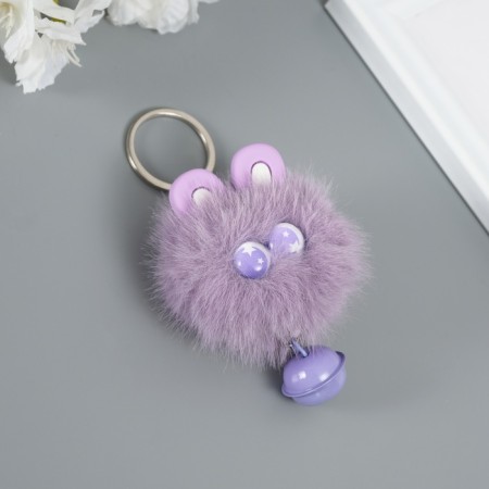 Fluffy on the ring "Star eyes with a bell" purple 8.5x6x6 cm-2