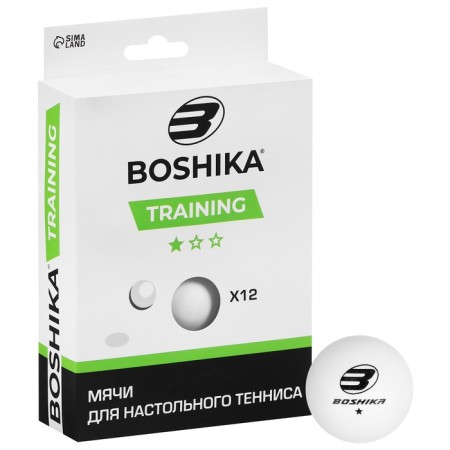 Boshika Training table tennis ball, 1 star, d = 40 mm, 12 pcs., White color-2