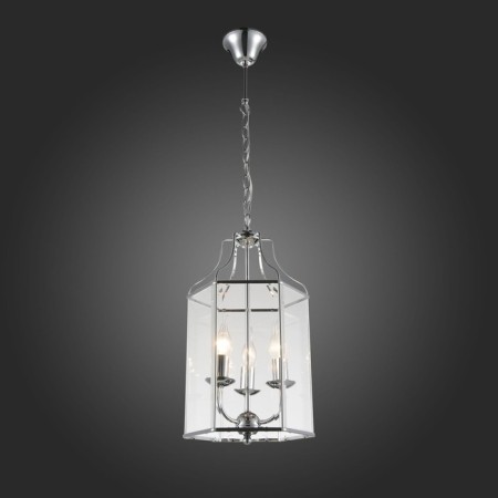 Suspended chandelier ST LUCE. SL228.103.03. TERSO. 3x40 watts, E14, 26x26x50 cm, chromium color-4