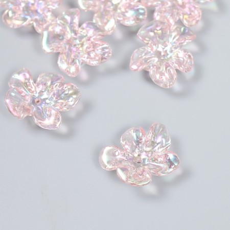 Busina Plastic for creativity "Flower. Stone ice" transparent pink 0.6x2.1x2.5 cm