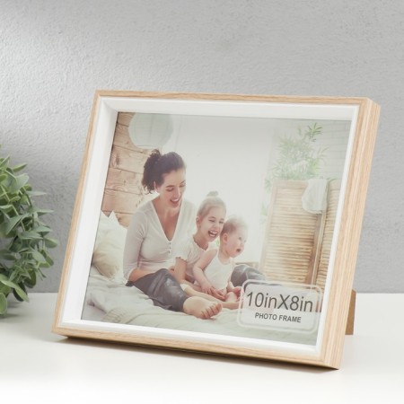 Photo frame wood, glass 13x18 cm "Eco Light" beige-white 3x22x27 cm-1