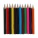 Pencils colored 12 flowers mini, wooden case, triangular