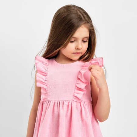Baby dress with ruffles KAFTAN "Muslin", p. 34 (122-128 cm) pink-5