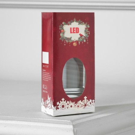 LED figure “Silver Lantern with candles” 5.5 × 13 × 5.5 cm, plastic, batteries AG13x3, glow warm white-3
