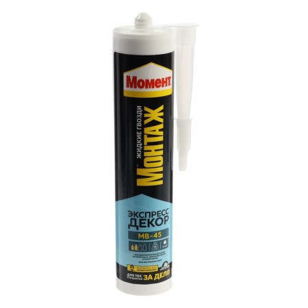Liquid nails "Moment" installation, express decor MV-45, white color, 400 g