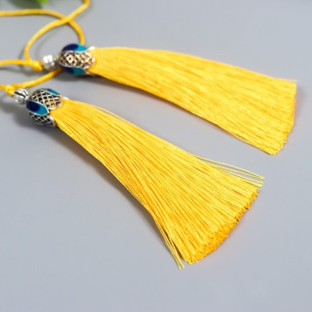 Decor for creativity Textile "Padishah brush" yellow set 2 pcs 9x1 cm-1
