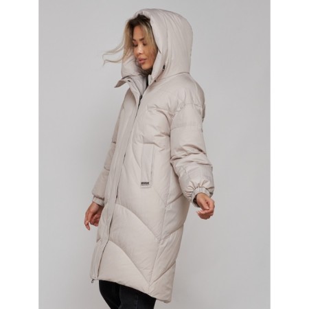 Coat insulated winter female, size 48, beige color-7