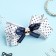 Hair elastic band "Schoolgirl" bow strips peas, 8 cm, white-blue