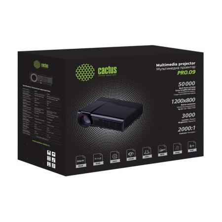 Projector CACTUS CS-PRO.09B.WXGA-A LCD 3000LM LS 300LM ANSI (1280x720) 2000: 1 lamp resource: 5 107627-2
