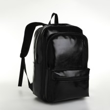 City backpack on a zipper, black color