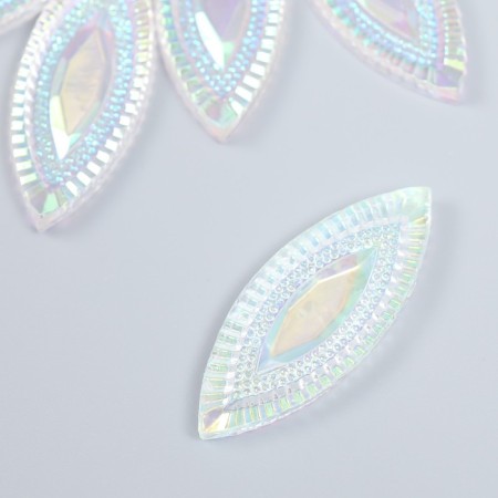 Decor for creativity Plastic "Eye" Holography White set 6 pcs 2x5 cm-1