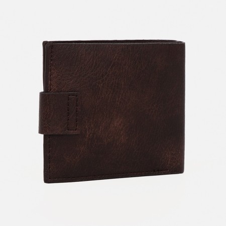 Male purse on a magnet, department for bills, for maps, for coins, brown color-1