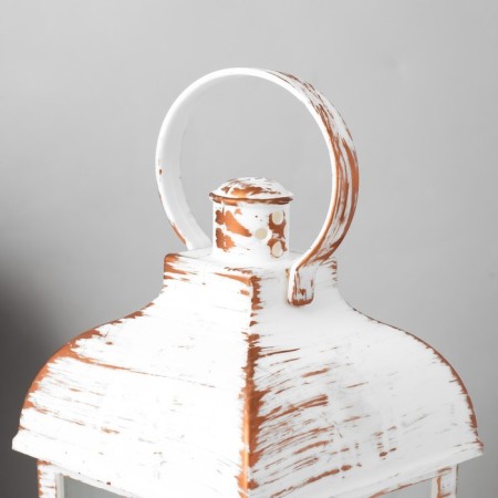 Nightlight "Lanter 2" LED from batteries 3HAAA White with a golden patina 11x11x21.5 cm-3