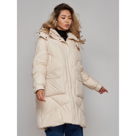 Coat insulated winter female, size 50, beige color-9