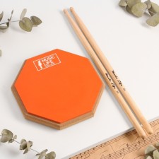 A set of drummer Music Life: Training PED, D-8 inches + drum sticks, orange