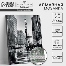 Алмазная мозаика с частичным заполнением на подрамнике «Город» 30х40 см