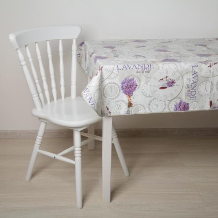 The tablecloth on a non -woven base is reusable with a lavender box, 135 × 110 cm, the color is gray-1