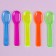 Tablespoons are plastic, in a set 12 pieces, mix colors