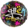 Foil ball 18 "Happy Birthday", graffiti, heart and stars