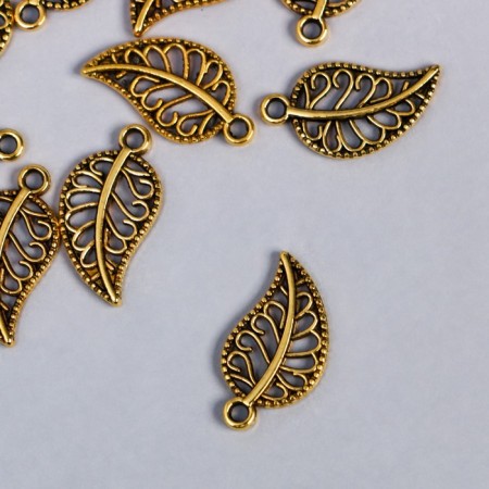 Decor Metal for creativity "Golden openwork leaf" set of 16 pcs 1.8x1 cm-1