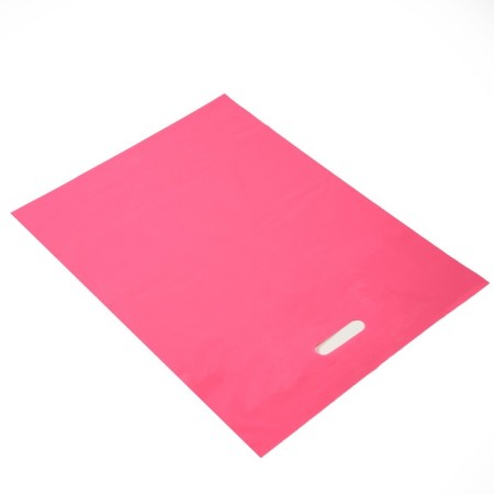 Polyethylene package with a cut handle, pink 40-50 cm, 60 μm-1