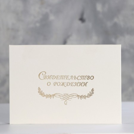 Folder for the birth certificate "White" Bumvinyl, laminate A5