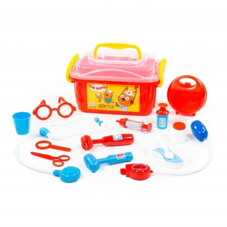 Game set "Three Cats: Doctor", in a container, mix