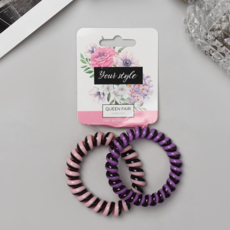 Hair gum "Spring" (set 2 pcs) strips, 5.5 cm, mix