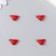 Magnetic metal lock "heart" red matte 2 pcs 1.2x1.2 cm