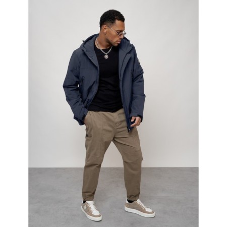 Sports male jacket, size 52, dark blue color-1