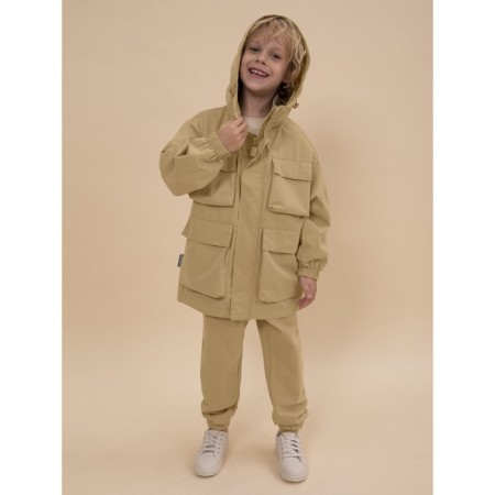Windbreaker for boys, height 92 cm, sand color-3