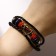 Bracelet Leather "Style" Heart, Black-red color, D = 7 cm