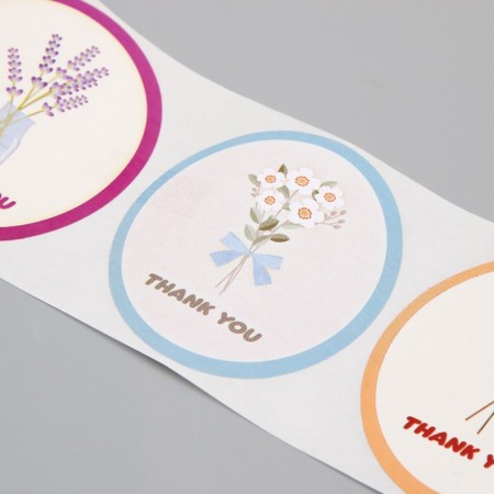 Stick Paper "Gratitude. Bouquets" 5x6 cm 120 pcs in a roll 5.5x5x6.5 cm-4