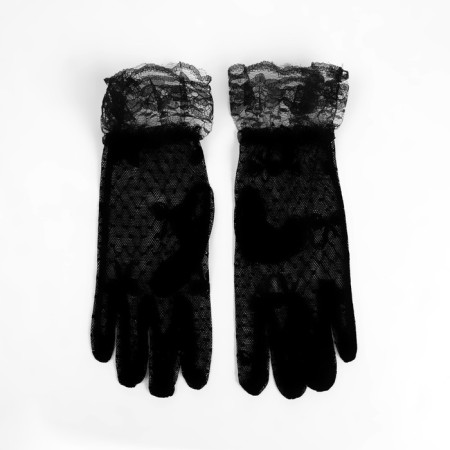 Carnival gloves lace, black, short-4