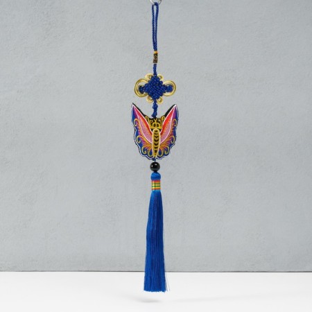 Suspension Textile "Butterfly" blue 2x6.5x27 cm