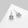 Earrings with rhinestones "Pusets" radiance, circle, d = 0.7, white color in silver