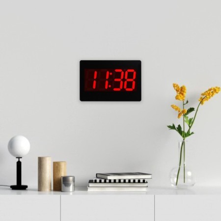 Electronic wall clock, desktop "Solomon", an alarm clock, 15.5 x 23.5 cm, red numbers-6