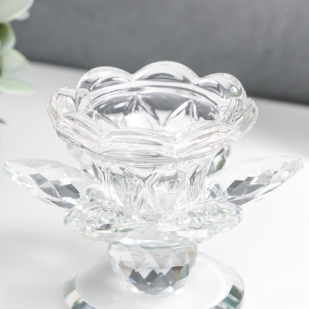 Glass of glass on1 candle "Flower" d = 2.5 and 4.5 cm 10x10x7 cm-3